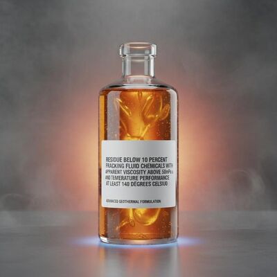 Residue Below 10 Percent Fracking Fluid Chemicals With Apparent Viscosity Above 50mPa s And Temperature Performance At Least 140 Degrees Celsius