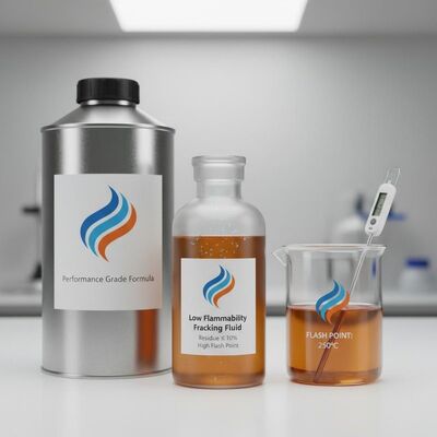 Low Flammability Fracking Fluid Chemicals Featuring Residue Not Exceeding 10 Percent and High Flash Point for Performance